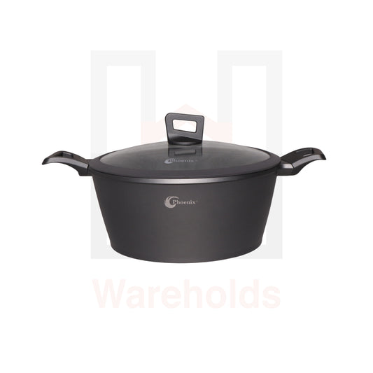 Phoenix Grey Casserole Pot with Glass Cover (PFANNE-POELE) - Per Piece