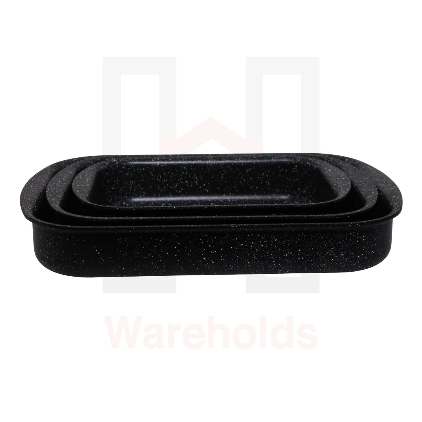 Phoenix 3 Pcs Rectangular Black Marble Forged Baking Pans Set