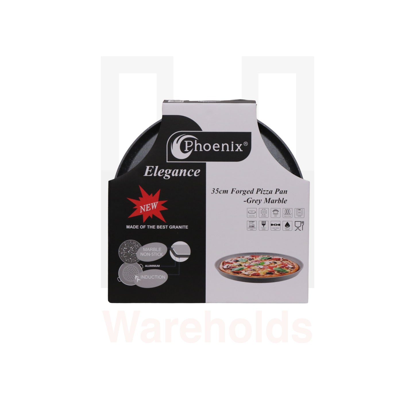 Phoenix Grey Marble Forged Pizza Pan