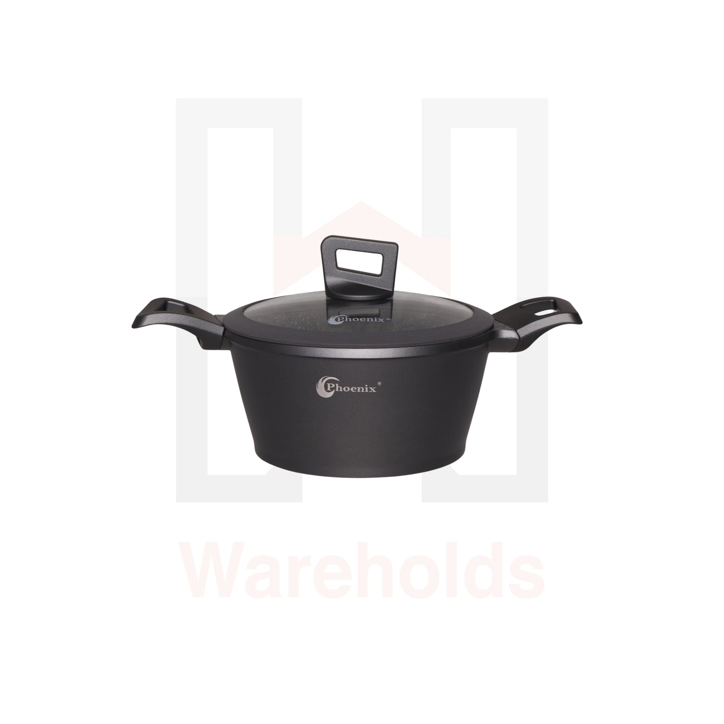 Phoenix Grey Casserole Pot with Glass Cover (PFANNE-POELE) - Per Piece