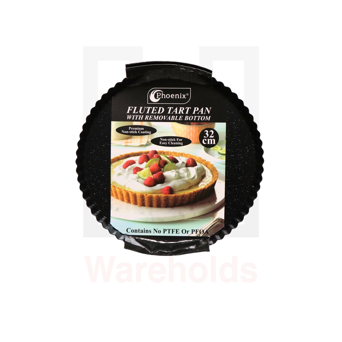 Phoenix Black Granite Fluted Tart Pan With Removable Bottom