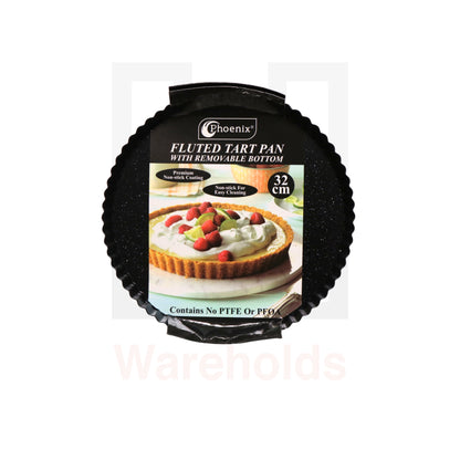 Phoenix Black Granite Fluted Tart Pan With Removable Bottom