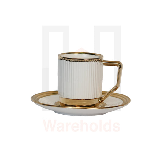 6 Piece Gold Coffee Cup Set