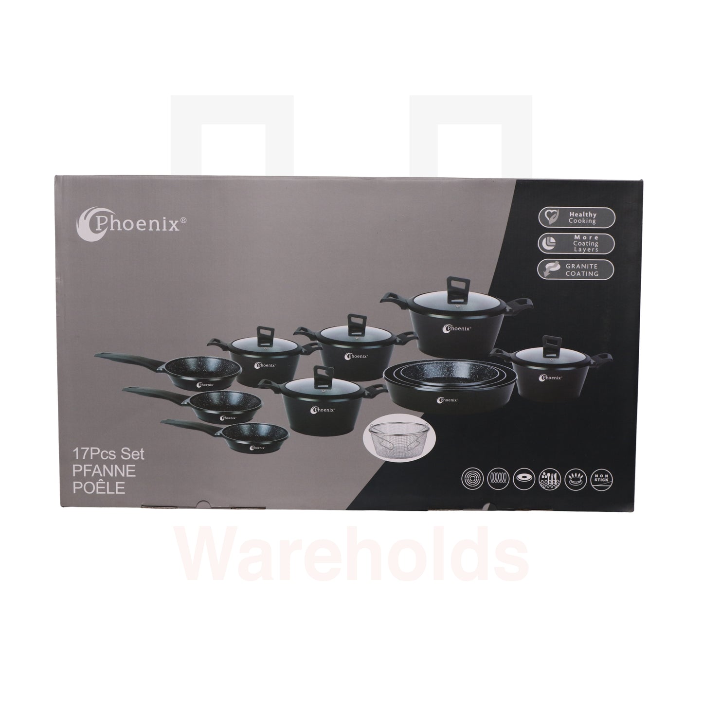 Phoenix 17 Pcs Black Set (PFANNE-POELE)