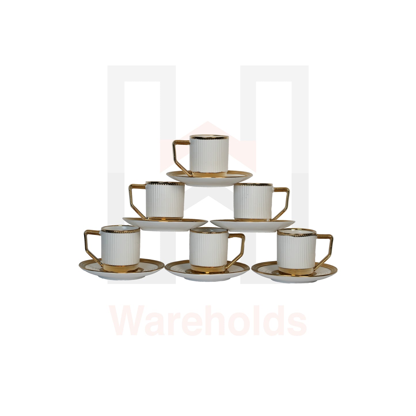 6 Piece Gold Coffee Cup Set