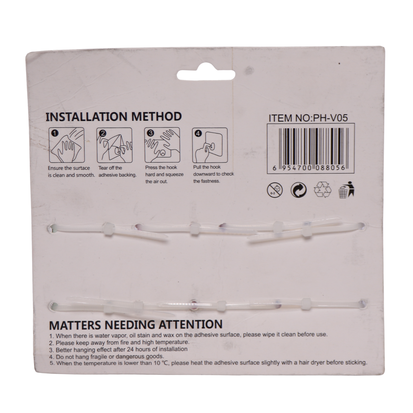 Phoenix 4 pcs Multi-color Wall Hook