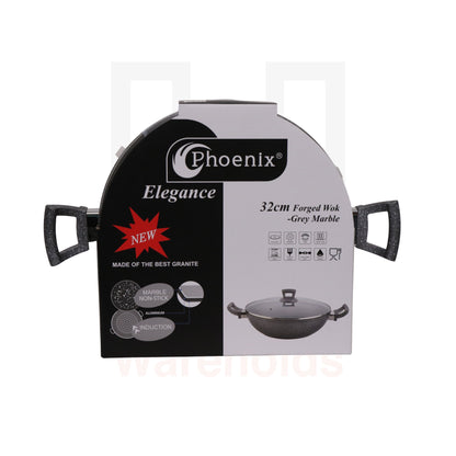 Phoenix Grey Marble Forged Wok Pot
