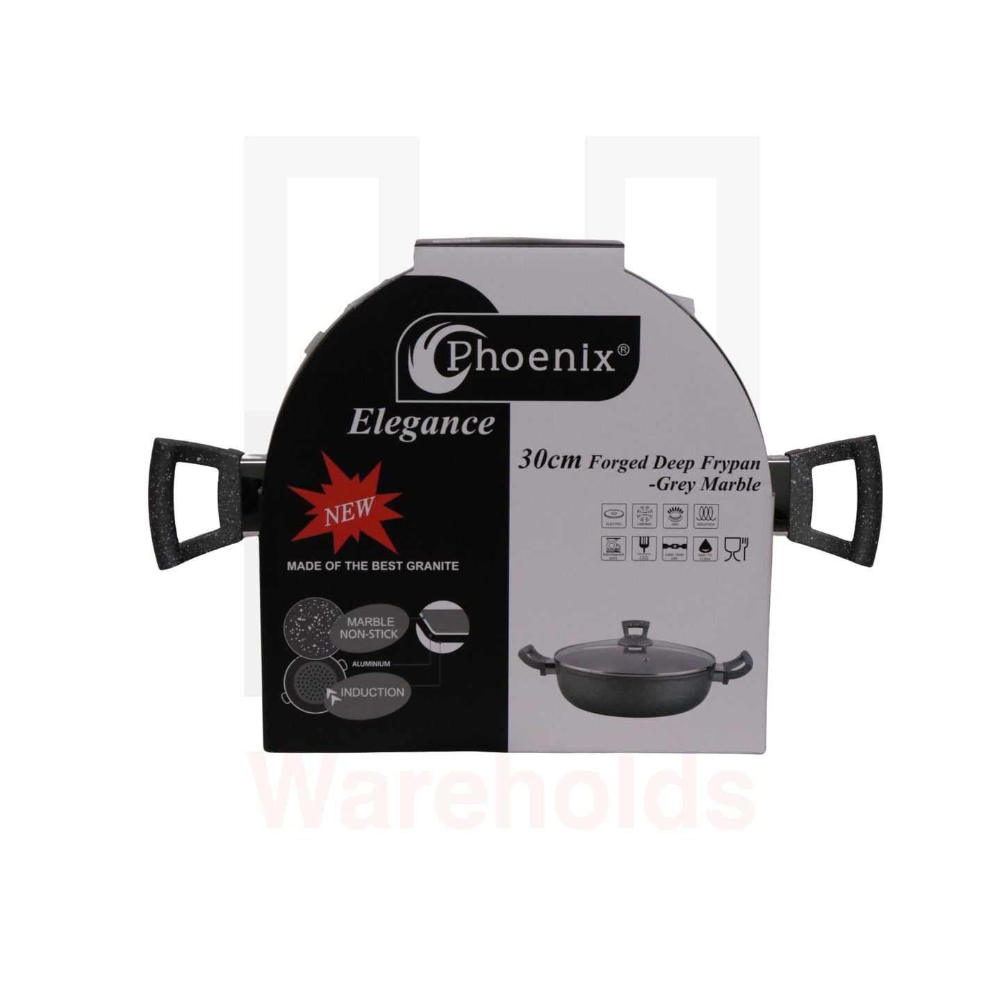 Phoenix Grey Marble Forged Wok Pot