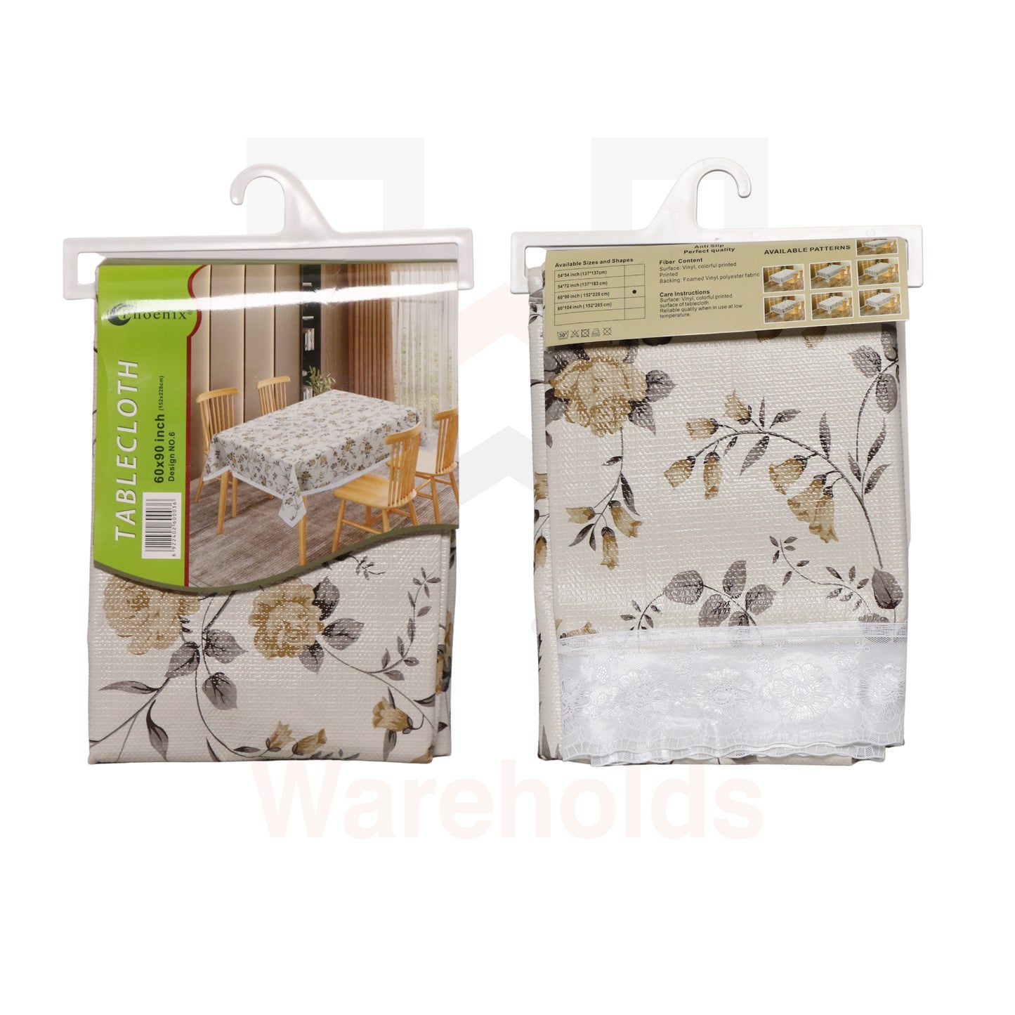 Phoenix Gold/Beige Floral Table Cloth