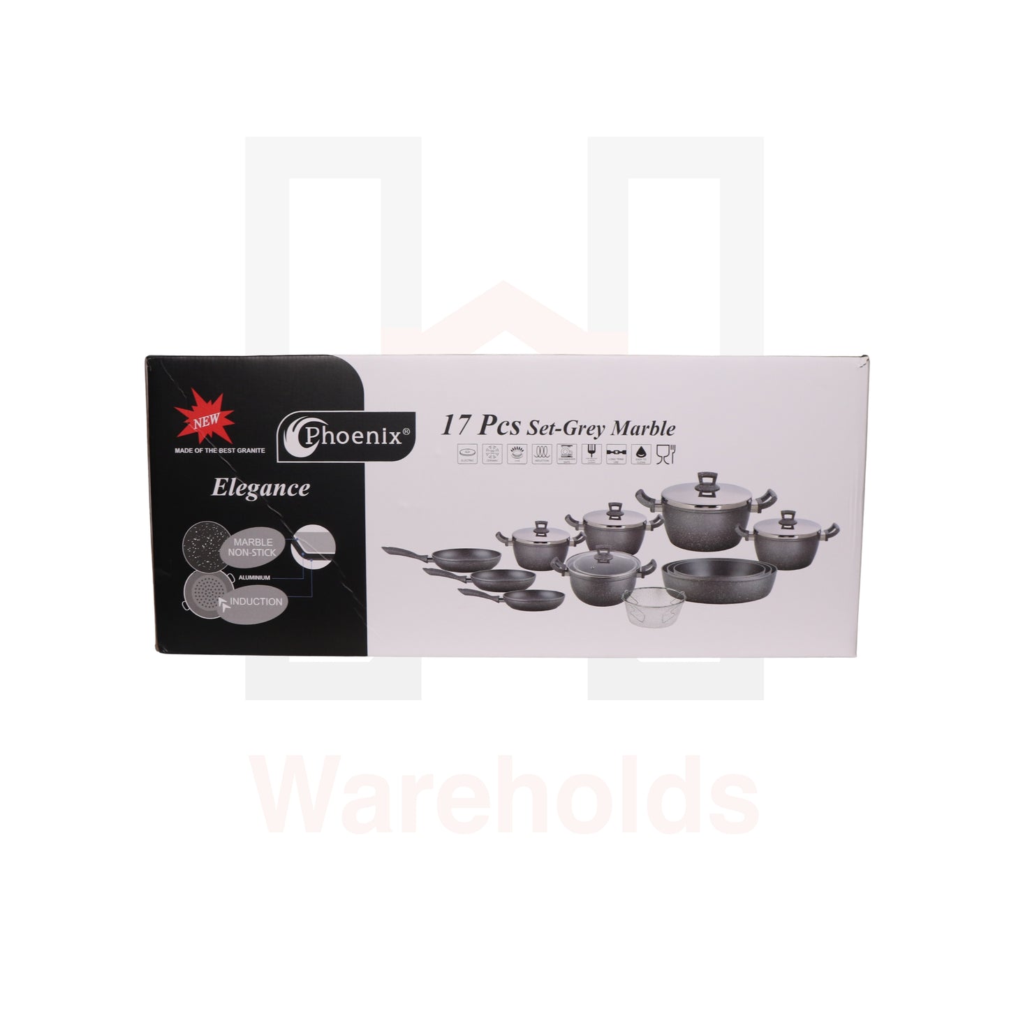 Phoenix 17 Pcs Grey Marble Set (Granite)