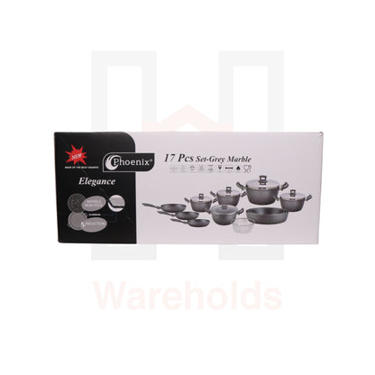 Phoenix 17 Pcs Grey Marble Set (Granite)