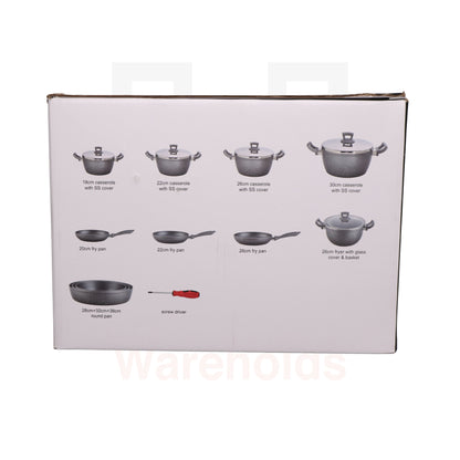 Phoenix 17 Pcs Grey Marble Set (Granite)