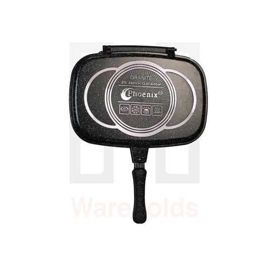 Phoenix 36cm Black Granite Non-Stick Double Grill Pan