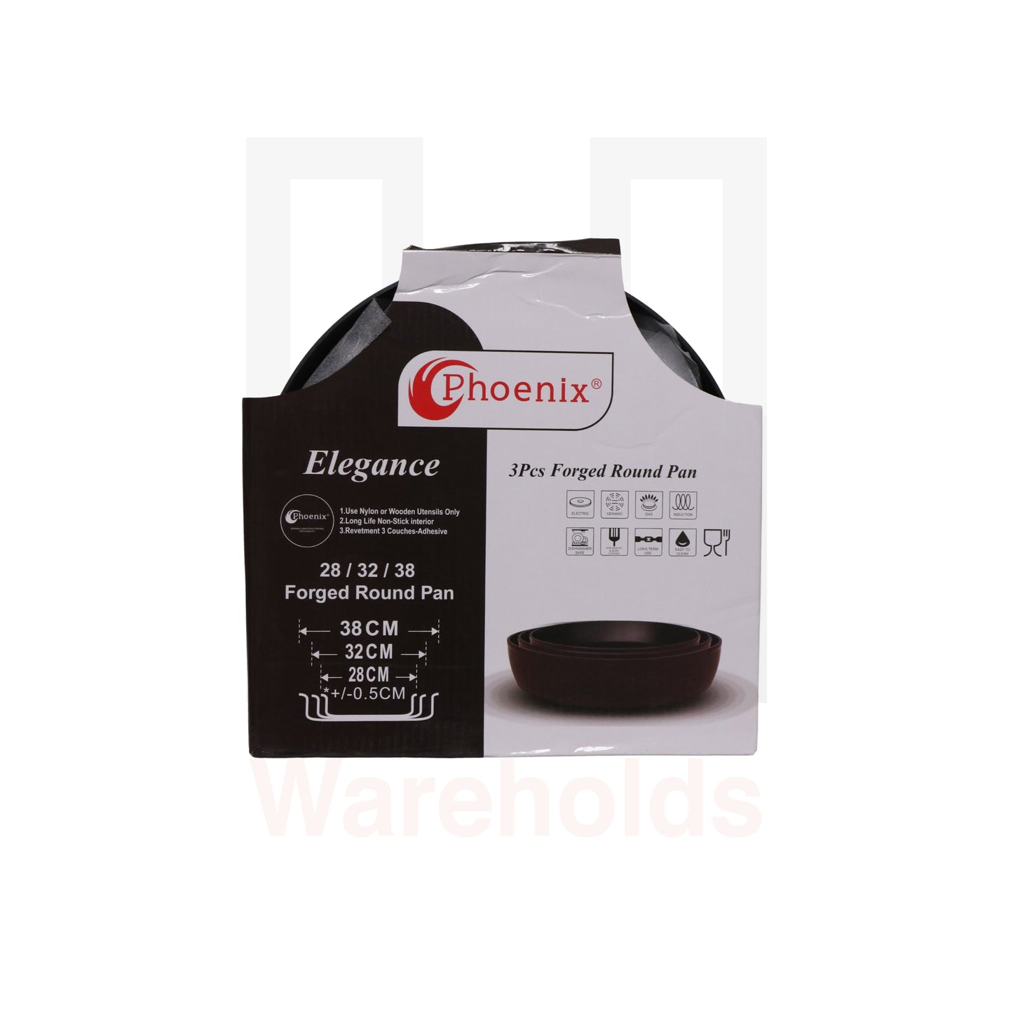 Phoenix 3 Pcs Elegance Forged Round Pan Set