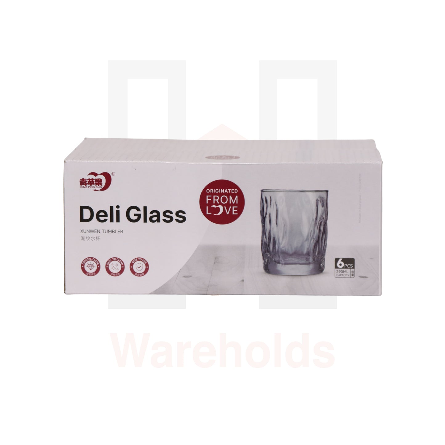 Deli Glass 6 Pcs Xunwen Tumbler Water Cup Set