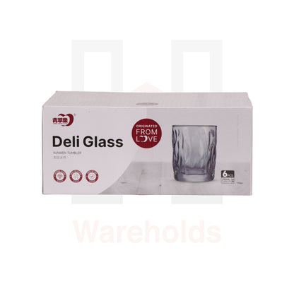 Deli Glass 6 Pcs Xunwen Tumbler Water Cup Set