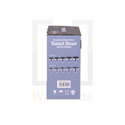 5 Pcs Silicone Back Stainless Steel Ware Salad Bowls with Covers