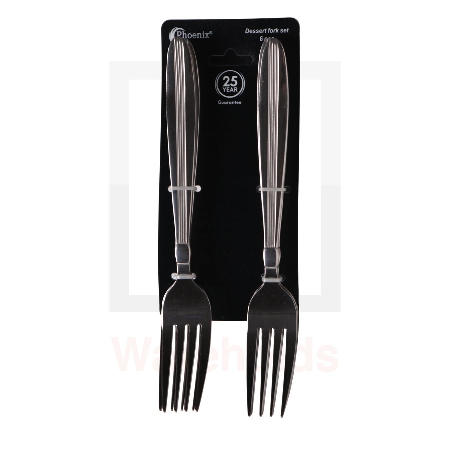 Phoenix 6 Pcs Stainless Steel Dessert Fork Line Pattern Set