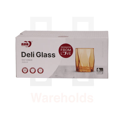 Deli Glass 6 Pcs Rain Tumbler Water Cup Set