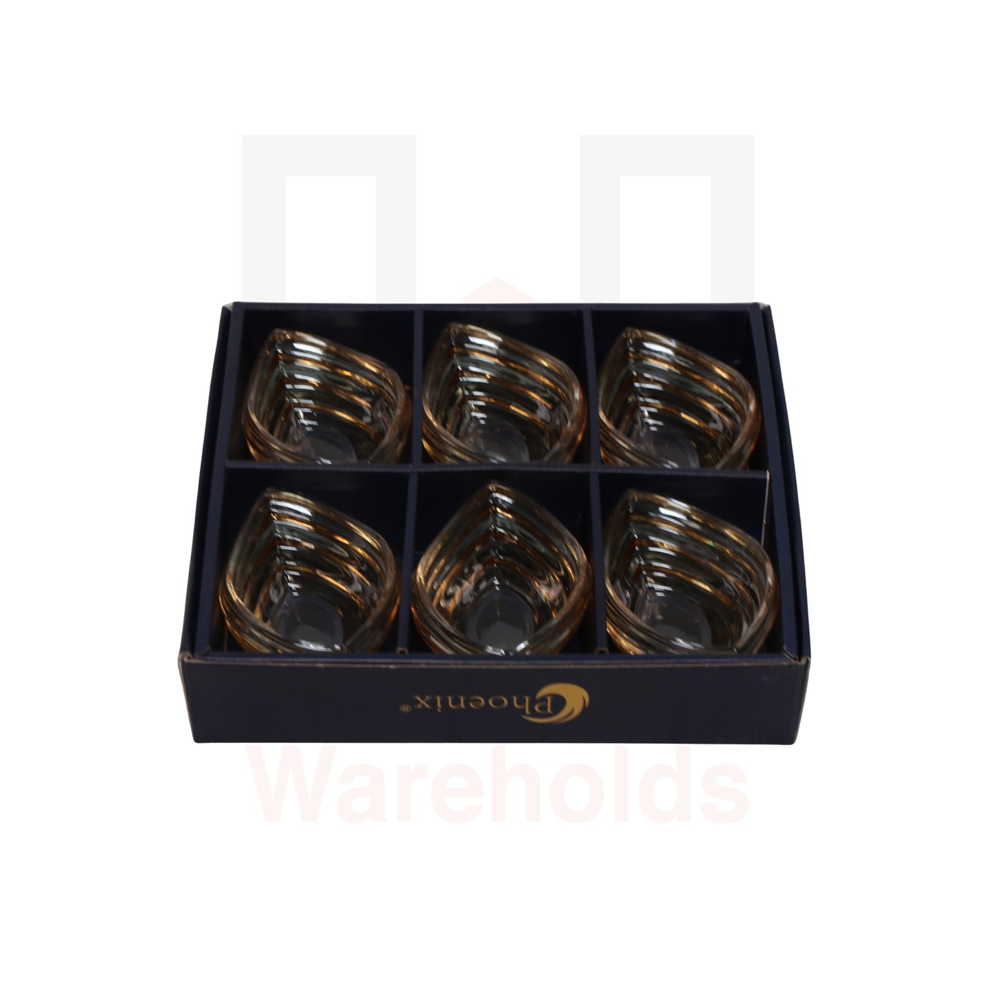 Phoenix 6 Pcs Wave Glass Serving Bowl Set