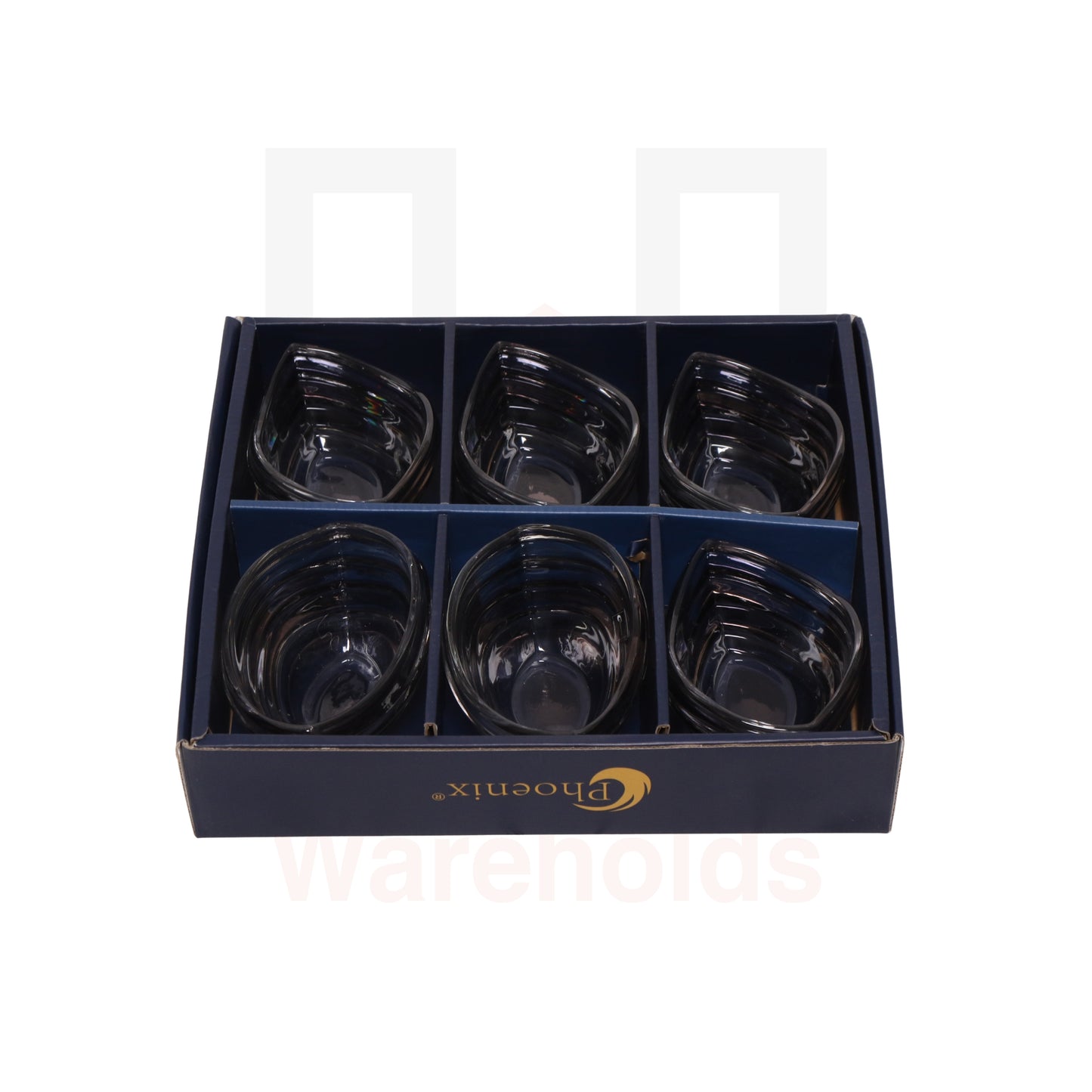 Phoenix 6 Pcs Wave Glass Serving Bowl Set