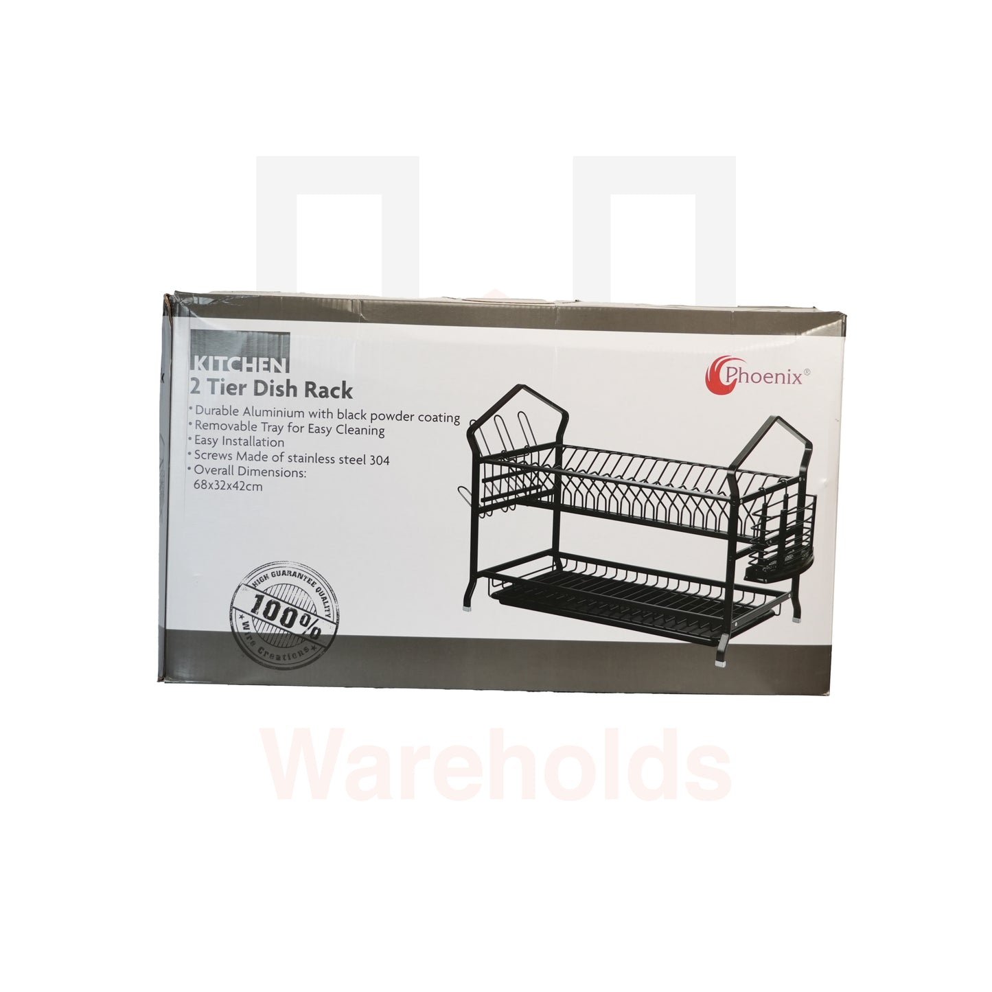 Phoenix 2-Tier Black Dish Rack