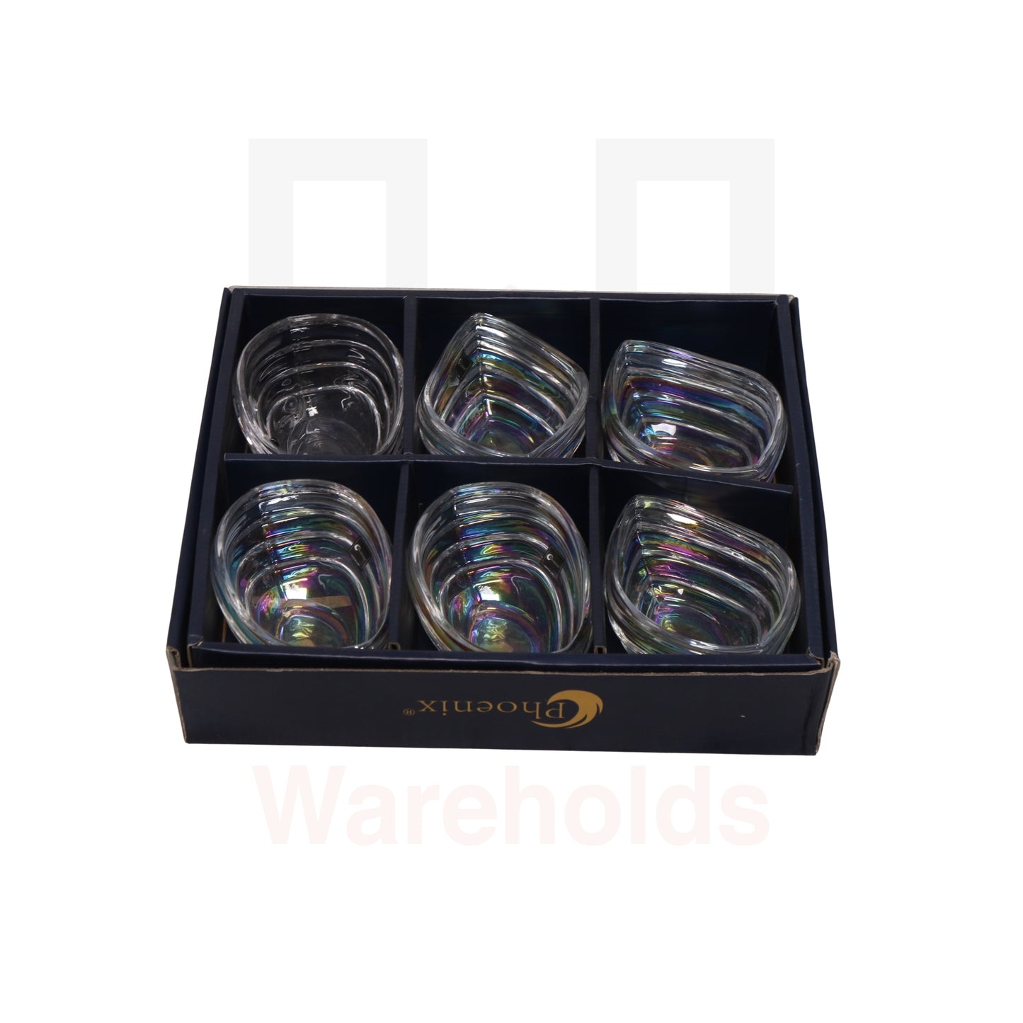 Phoenix 6 Pcs Wave Glass Serving Bowl Set