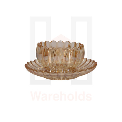 Phoenix 6 Pcs Peach Scalloped Glass Bowl Set