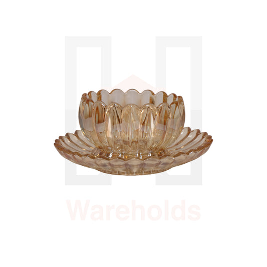 Phoenix 6 Pcs Peach Scalloped Glass Bowl Set