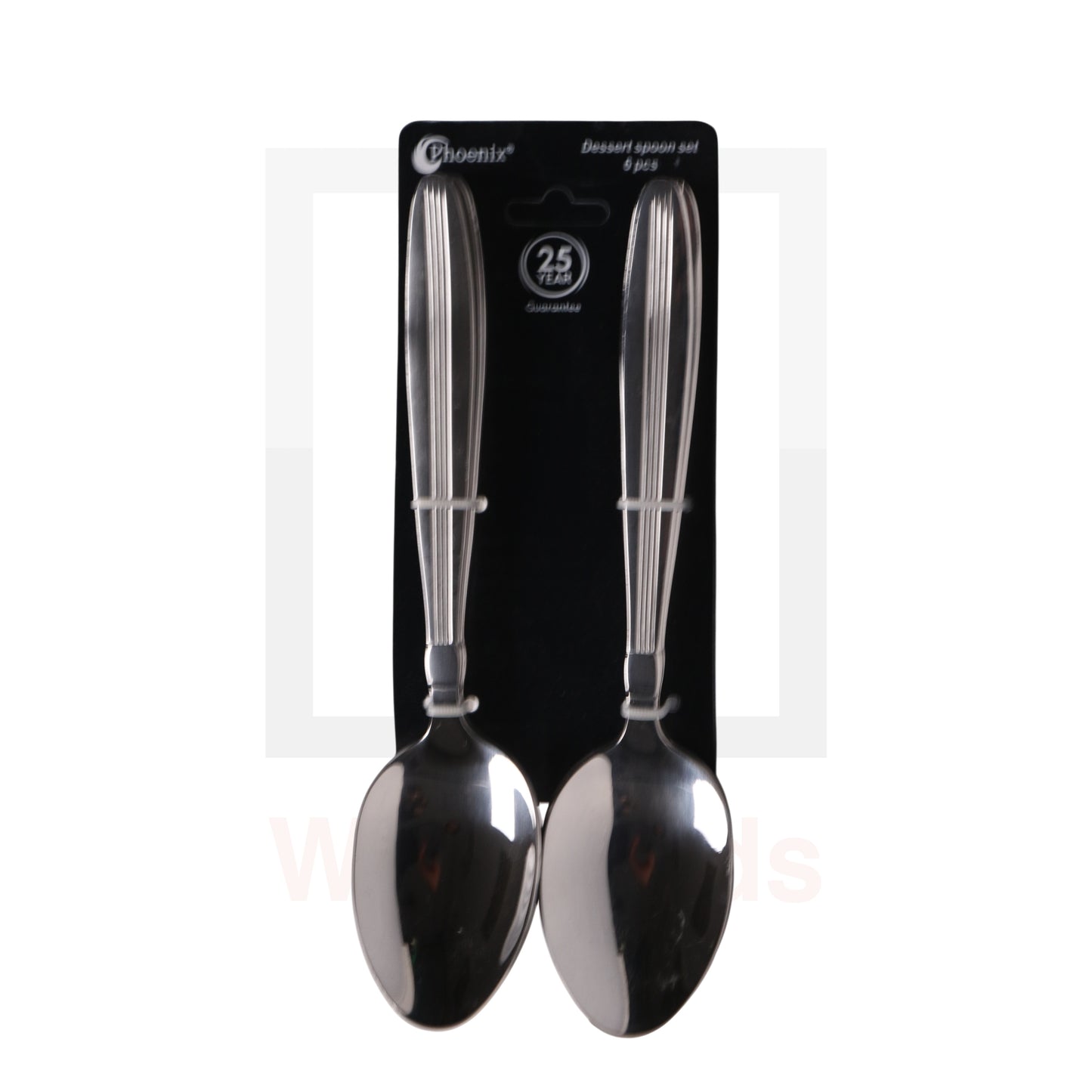 Phoenix 6 Pcs Stainless Steel Dessert Spoon Line Pattern Set