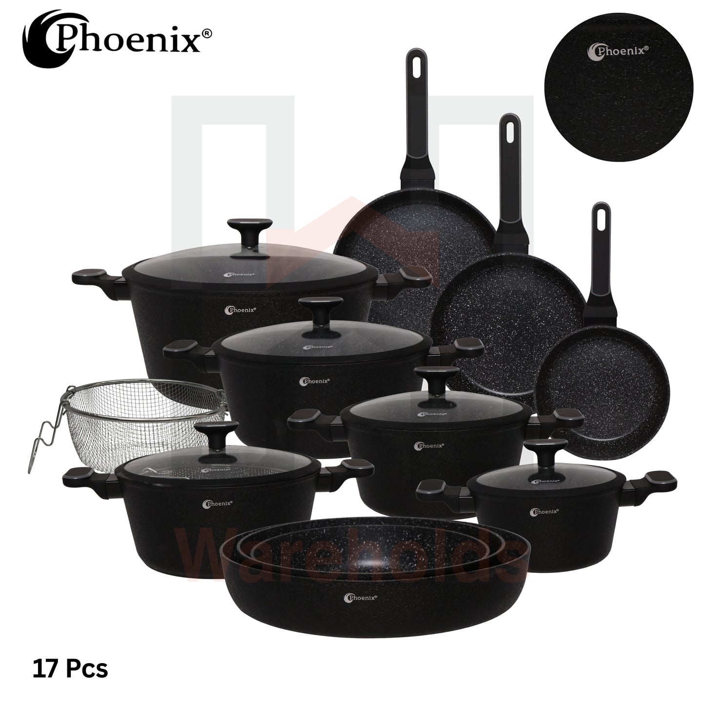 Phoenix 17 Pcs Black Marble Ice Flake Set