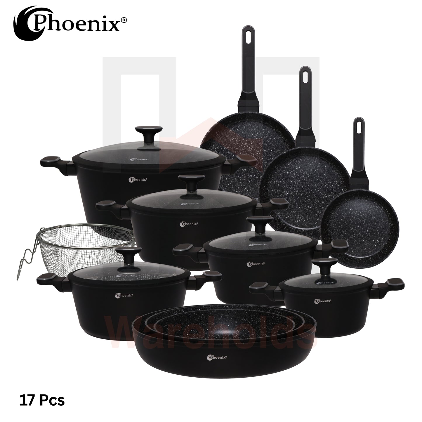 Phoenix 17 Pcs Black Marble Set