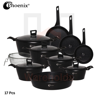 Phoenix 17 Pcs Black Set (PFANNE-POELE)