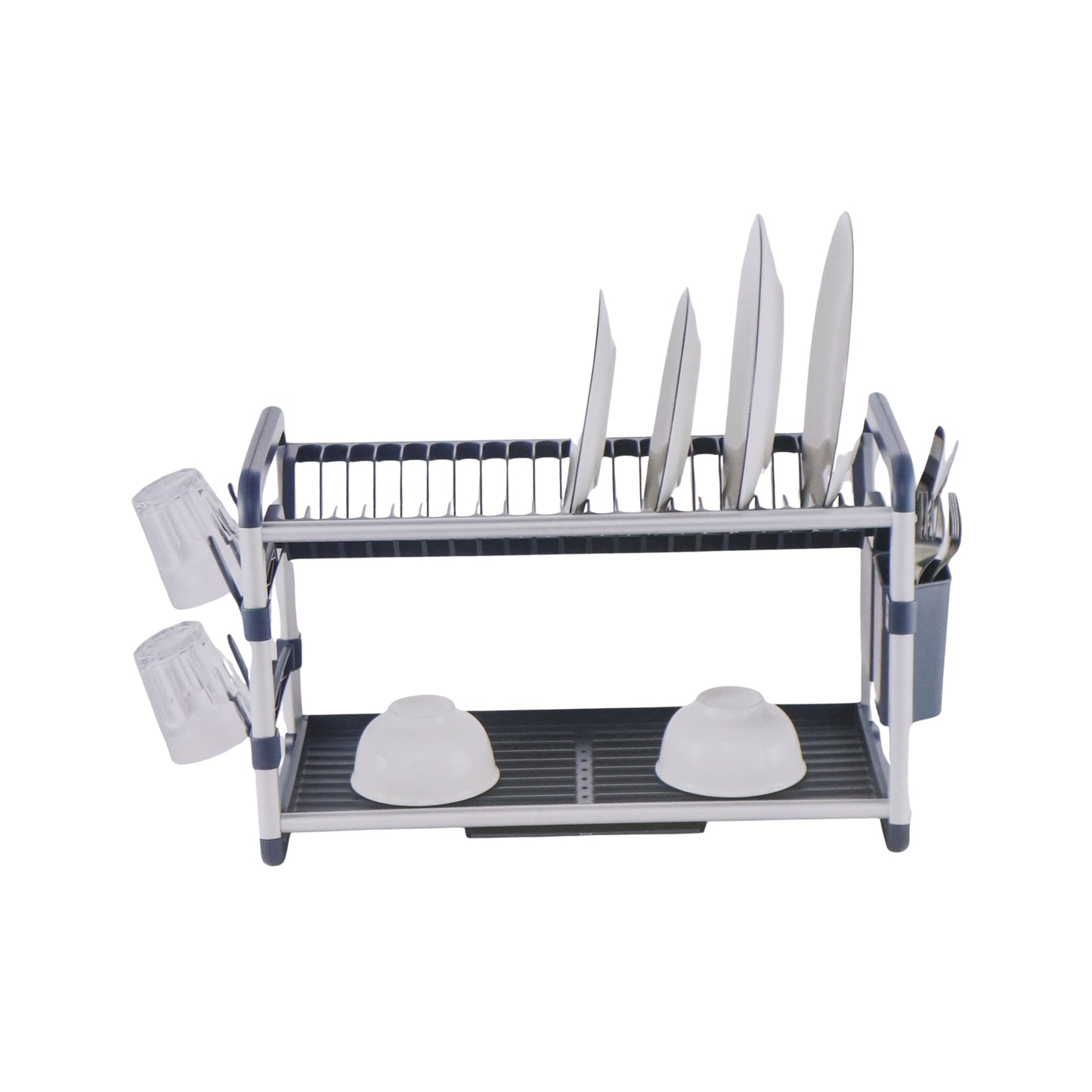 Phoenix Kitchen 2 Tier Grey Aluminum Dish Rack