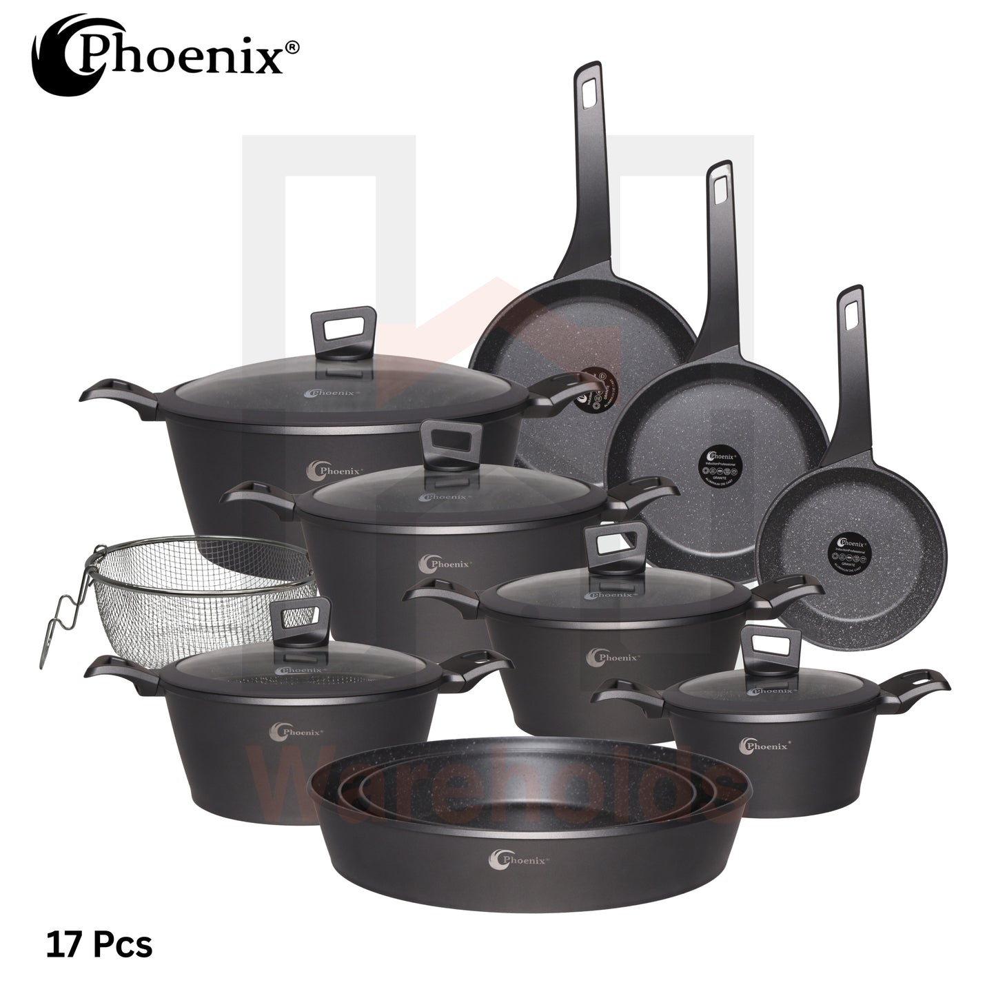 Phoenix 17 Pcs Grey Set (PFANNE-POELE)