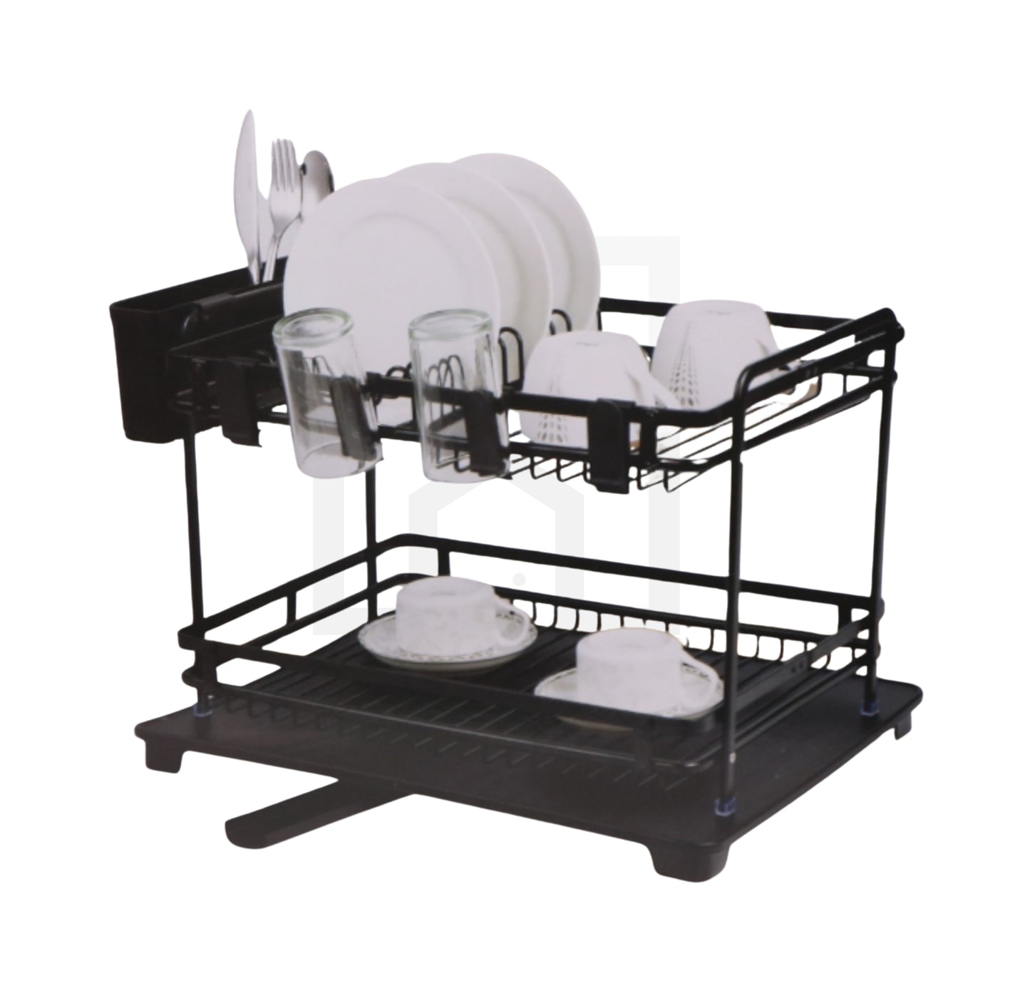 Phoenix 2-Tier Aluminum Dish Rack (Black)