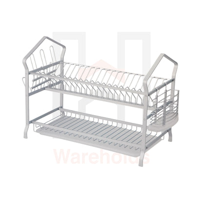 Phoenix 2-Tier Full Silver Kitchen Dish Rack