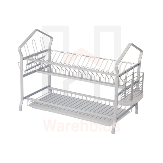 Phoenix 2-Tier Full Silver Kitchen Dish Rack