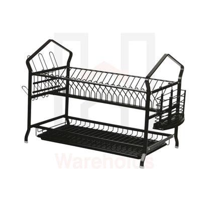 Phoenix 2-Tier Full Black Aluminum Dish Rack