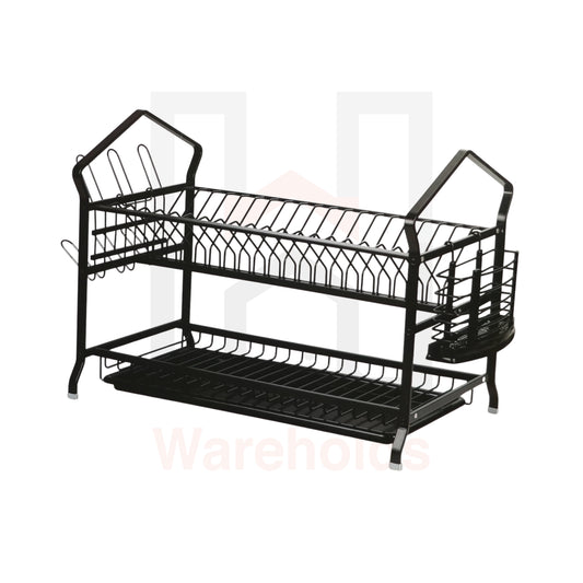 Phoenix 2-Tier Full Black Aluminum Dish Rack