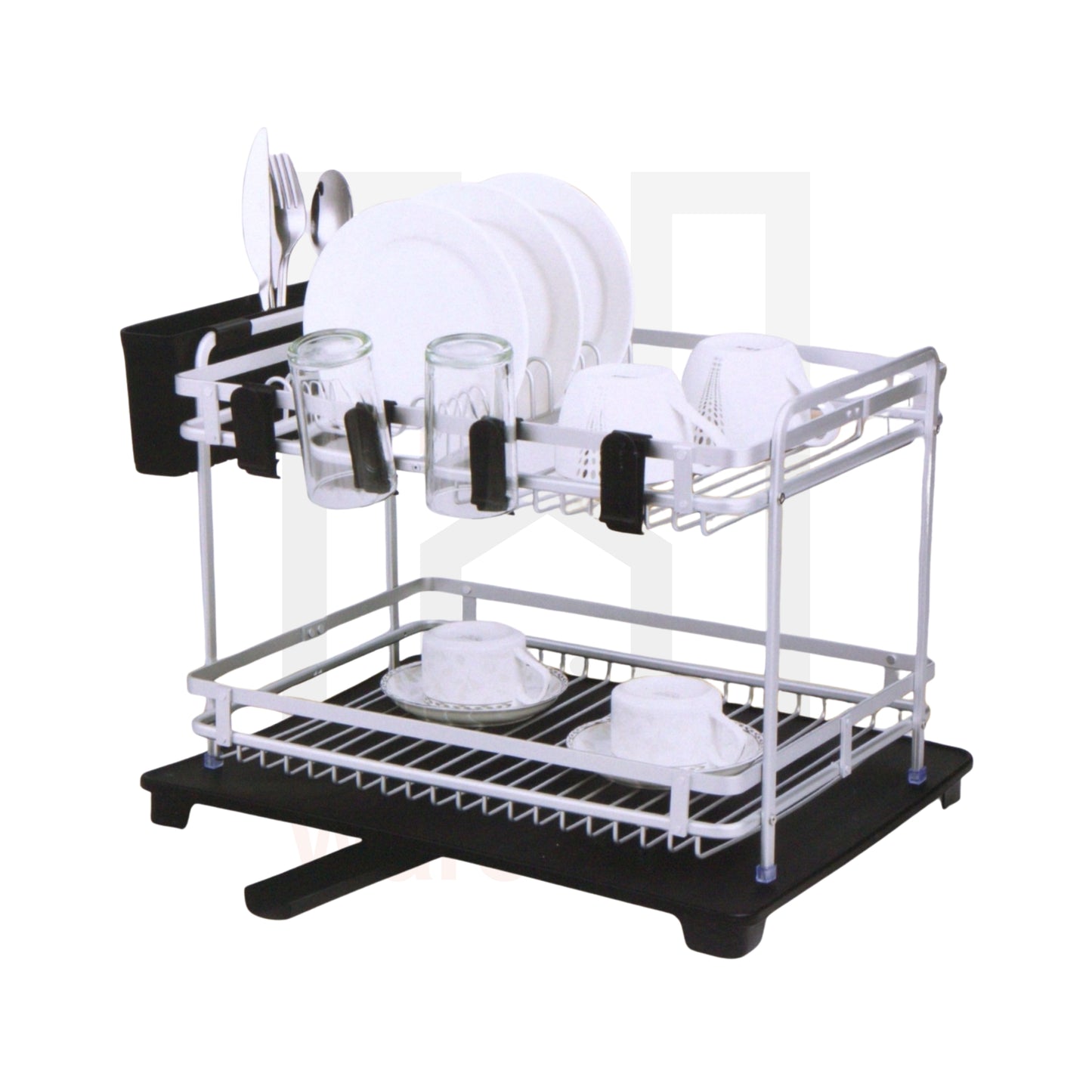 Phoenix 2-Tier Aluminum Dish Rack (Sillver)